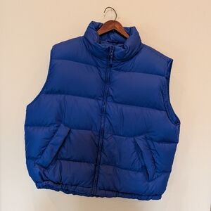 Lands End Goose Down Vest Blue Men's XL